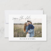 Elegante Save the Date-script foto minimalistisch Save The Date (Voorkant)
