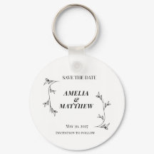 Elegante Save the Date-sleutelhanger, Minimalistis