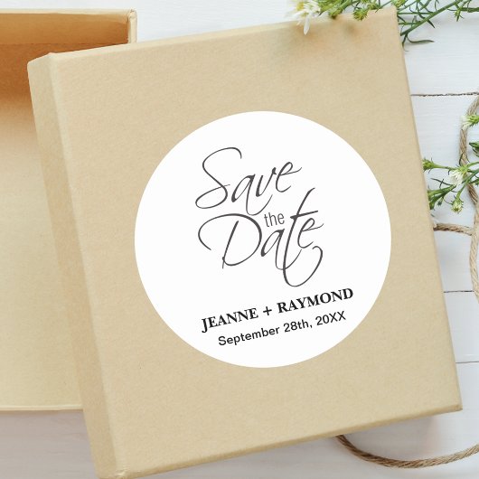 Elegante Save The Date Trouw Envelope Ronde Sticker