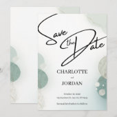 Elegante Save the Date Trouw Uitnodiging (Voorkant / Achterkant)