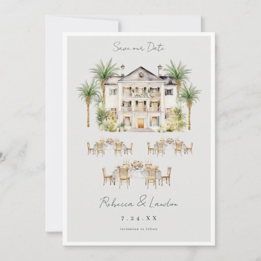 Elegante Save The Date Trouwkaart  Kaart (Voorkant)