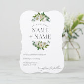 Elegante save-the-date trouwkaart kaart (Staand voorkant)