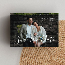 Elegante Save The Date Trouwlandschap Fotokaart Bedankkaart