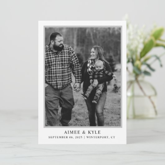 Elegante Save The Date Uitnodiging Minimal (Staand voorkant)