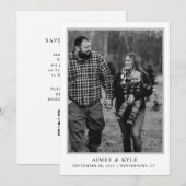 Elegante Save The Date Uitnodiging Minimal (Voorkant / Achterkant)