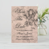 Elegante "Save The Date" vintage rozen sepia Save The Date (Staand voorkant)