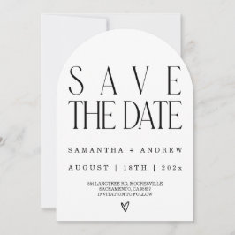Elegante Save the Date witte en zwarte kaart