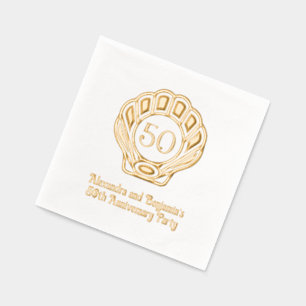 Elegante Scallop Shell Seashell Jubileum Party Folie Servetten