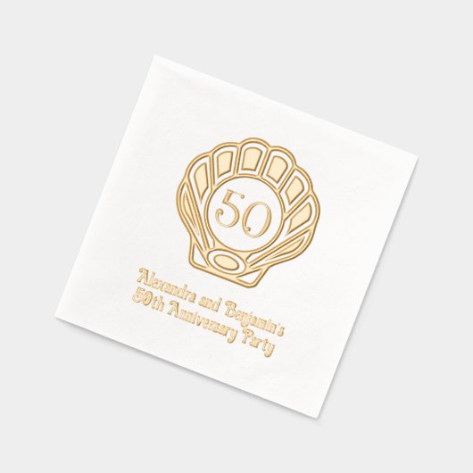 Elegante Scallop Shell Seashell Jubileum Party Folie Servetten (Links)