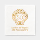 Elegante Scallop Shell Seashell Jubileum Party Folie Servetten (Voorkant)