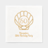 Elegante Scallop Shell Seashell Verjaardagsfeest # Folie Servetten (Voorkant)