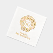 Elegante Scallop Shell Seashell verjaardagsfeestje Folie Servetten (Links)