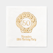 Elegante Scallop Shell Seashell verjaardagsfeestje Folie Servetten (Voorkant)