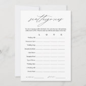 Elegante Scattergories Vrijgezellenfeest Game Kaar Kaart (Voorkant)