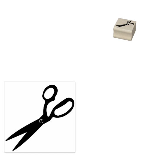 Elegante Schaar Kapsalon Persoonlijk Briefpapier Rubberstempel (Gestempeld)