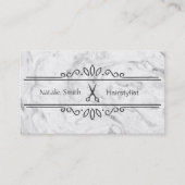 Elegante Schaar Kapsalon Visitekaartjes (Voorkant)