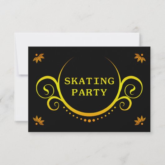 elegante schaatspartij kaart (Voorkant)