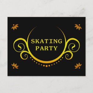 elegante schaatspartij uitnodiging briefkaart