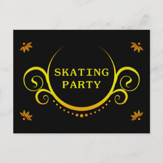 elegante schaatspartij uitnodiging briefkaart