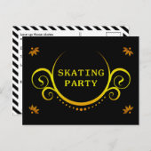 elegante schaatspartij uitnodiging briefkaart (Voorkant / Achterkant)