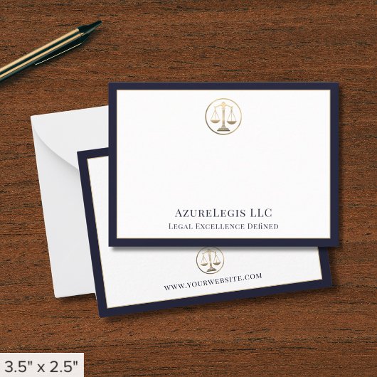 Elegante Schalen van Gerechtigheid Notitiekaartje