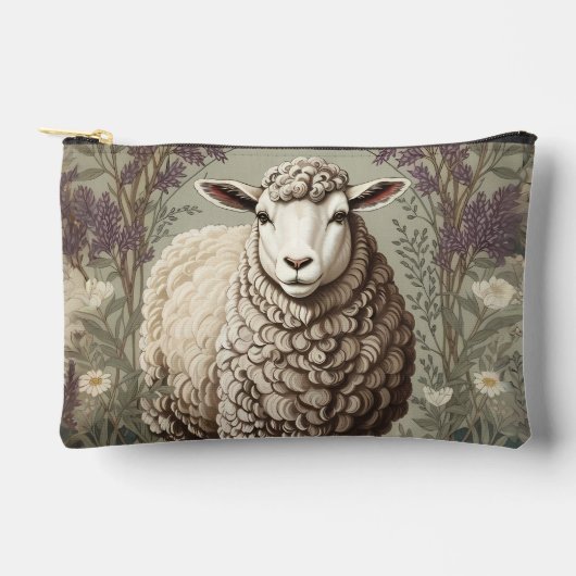 Elegante Schapen Lavendel Bloem Achtergrond Etui (Voorkant)