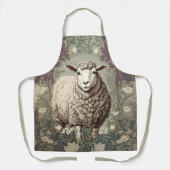 Elegante Schapen Lavendel Bloem Achtergrond Schort (Voorkant)