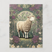 Elegante schapenlavendel bloemenachtergrond briefkaart (Voorkant)