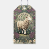 Elegante schapenlavendel bloemenachtergrond cadeaulabel (Voorkant)