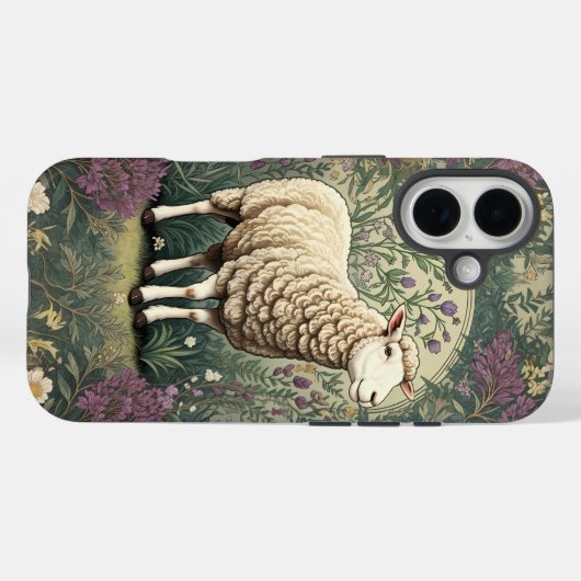 Elegante schapenlavendel bloemenachtergrond Case-Mate iPhone case (Achterkant (horizontaal))