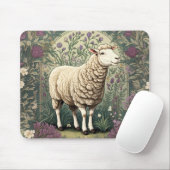 Elegante schapenlavendel bloemenachtergrond muismat (Met muis)