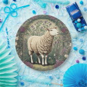 Elegante schapenlavendel bloemenachtergrond papieren bordje (Feest)