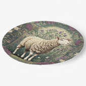 Elegante schapenlavendel bloemenachtergrond papieren bordje (Gekanteld)