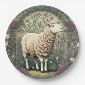 Elegante schapenlavendel bloemenachtergrond papieren bordje (Voorkant)