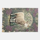 Elegante schapenlavendel bloemenachtergrond theedoek (Horizontaal)