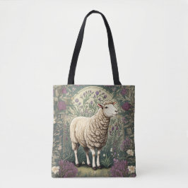 Elegante schapenlavendel bloemenachtergrond tote bag