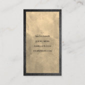 Elegante Scharen Kam Grijs | Leren Rand Visitekaartje (Achterkant)