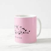 Elegante schattige blush roze monogram mok (Voorkant rechts)