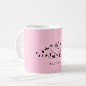 Elegante schattige blush roze monogram mok (Voorkant links)