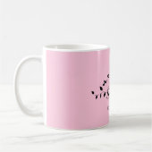 Elegante schattige blush roze monogram mok (Links)