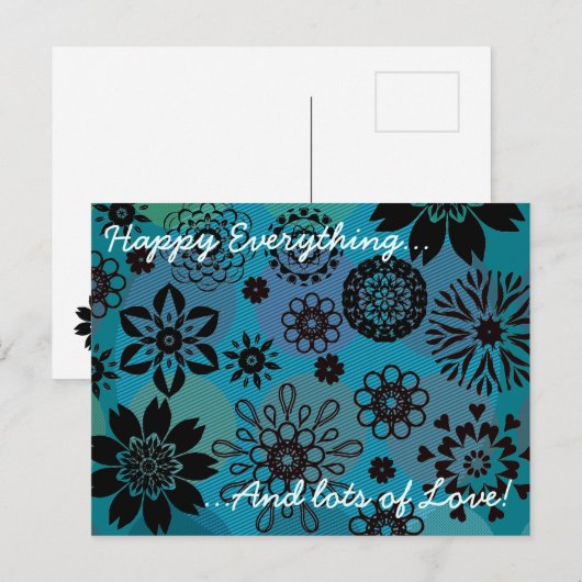 Elegante Schattige Boho Bloemige Mandala Patroon M Feestdagenkaart (Voorkant / Achterkant)