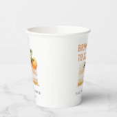 Elegante Schattige Boho Sinaasappel Fruit Cake Bru Papieren Bekers (Links)