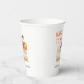 Elegante Schattige Boho Sinaasappel Fruit Cake Bru Papieren Bekers (Rechts)