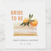 Elegante Schattige Boho Sinaasappel Fruit Cake Bru Wijn Etiket (Enkel label)