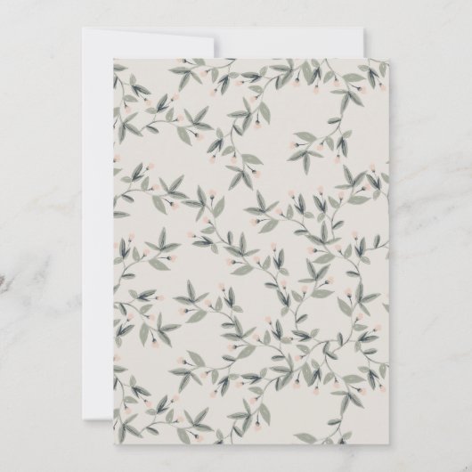 Elegante Schattige Cute Hert Bloem Crest Trouw Bedankkaart (Achterkant)