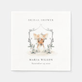 Elegante Schattige Cute Hert Florale Kuif Bruiloft Servet (Voorkant)