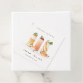 Elegante Schattige Fruitcocktail Sinaasappels Kopp Bedankjes Labels (In situ)