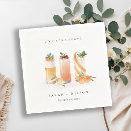 Elegante Schattige Fruitcocktail Sinaasappels Kopp Servet