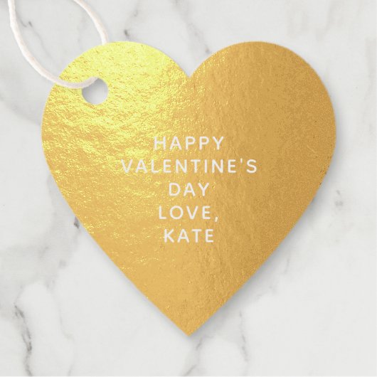 Elegante schattige gouden hart aangepaste Valentij Bedankjes Labels (Voorkant)