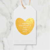 Elegante schattige gouden hart aangepaste Valentij Cadeaulabels (Voorkant)